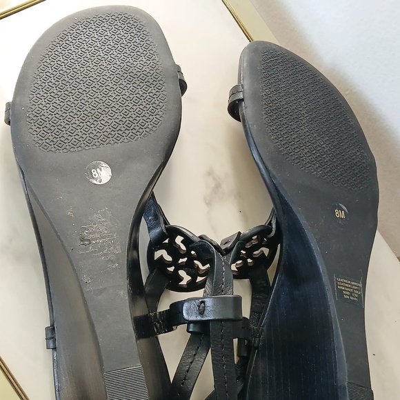 Tory Burch Miller Black Leather Ankle Strap Sandals for Women’s Size 8M. - Picture 10 of 10